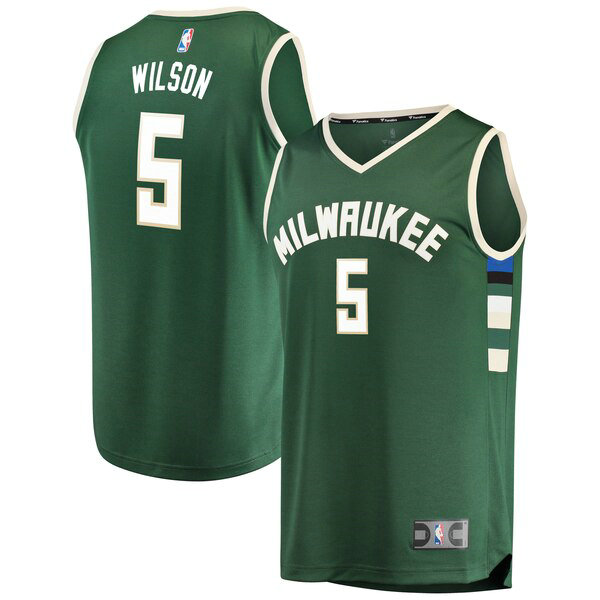 Camiseta baloncesto D.J. Wilson 5 Icon Edition Verde Milwaukee Bucks Hombre