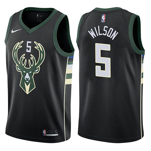 Camiseta baloncesto D.J. Wilson 5 Statement 2017-18 Negro Milwaukee Bucks Hombre