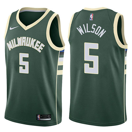 Camiseta baloncesto D.J. Wilson 5 Swingman Icon 2017-18 Verde Milwaukee Bucks Hombre