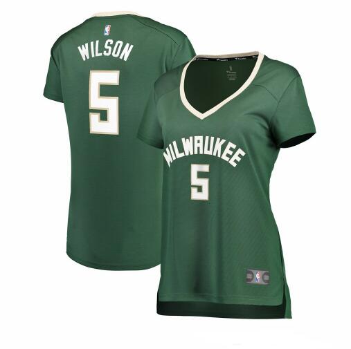 Camiseta baloncesto D.J. Wilson 5 icon edition Verde Milwaukee Bucks Mujer