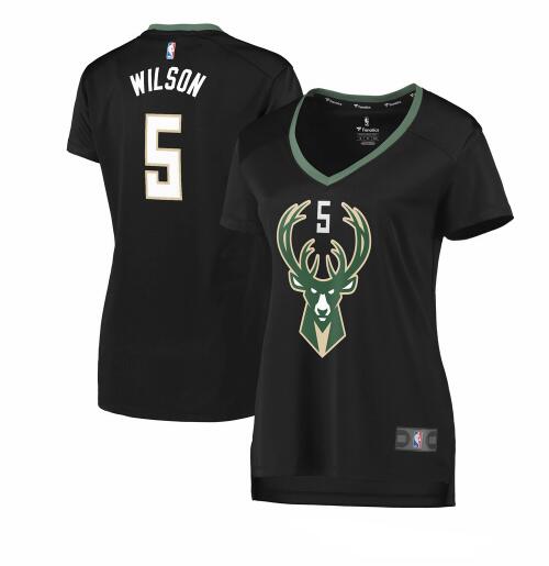 Camiseta baloncesto D.J. Wilson 5 statement edition Negro Milwaukee Bucks Mujer