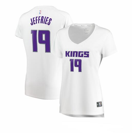 Camiseta baloncesto DaQuan Jeffries 19 association edition Blanco Sacramento Kings Mujer