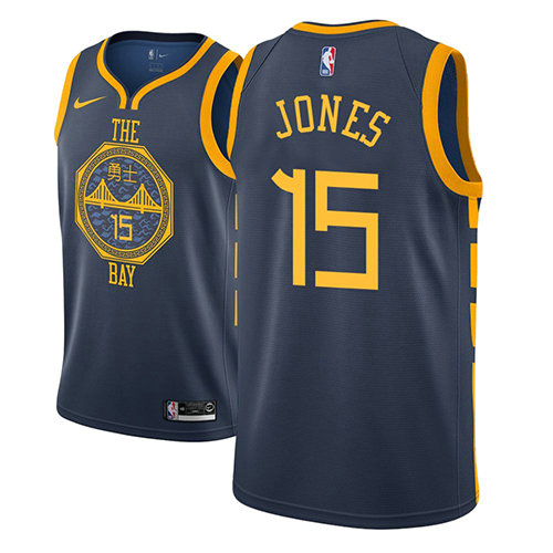 Camiseta baloncesto Damian Jones 15 Ciudad 2018-19 Azul Golden State Warriors Hombre