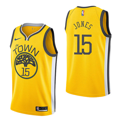 Camiseta baloncesto Damian Jones 15 Earned 2018-19 Amarillo Golden State Warriors Hombre