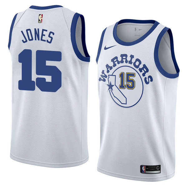 Camiseta baloncesto Damian Jones 15 Hardwood Classic 2018 Blanco Golden State Warriors Hombre