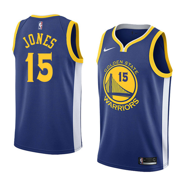 Camiseta baloncesto Damian Jones 15 Icon 2018 Azul Golden State Warriors Hombre