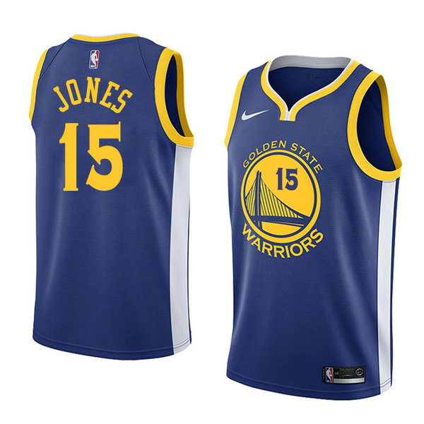 Camiseta baloncesto Damian Jones 15 Icon 2018 Azul Golden State Warriors Hombre