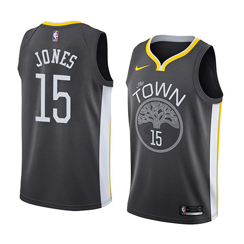 Camiseta baloncesto Damian Jones 15 Statement 2018 Negro Golden State Warriors Hombre