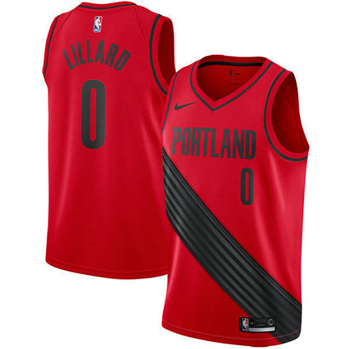 Camiseta baloncesto Damian Lillard 0 2017-18 Rojo Portland Trail Blazers Hombre