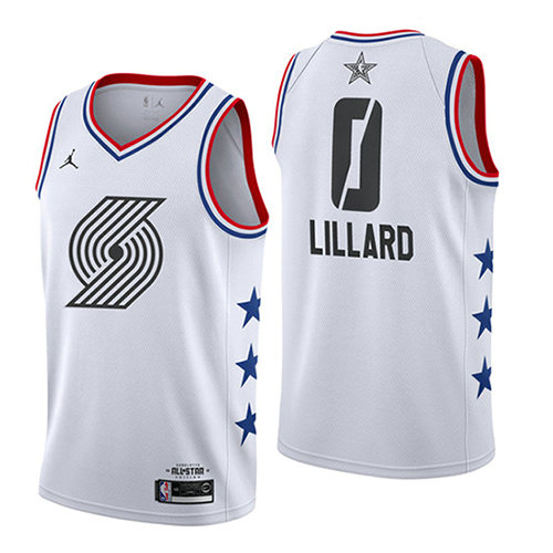 Camiseta baloncesto Damian Lillard 0 Blanco All Star 2019 Hombre