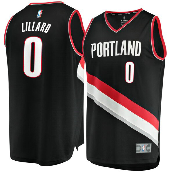 Camiseta baloncesto Damian Lillard 0 Icon Edition Negro Portland Trail Blazers Hombre