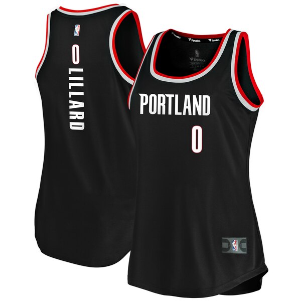 Camiseta baloncesto Damian Lillard 0 icon edition Negro Portland Trail Blazers Mujer