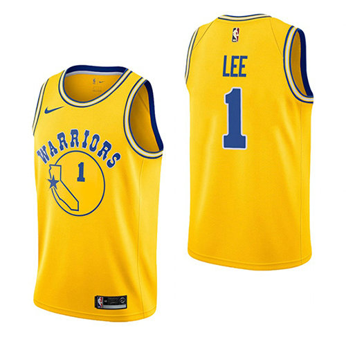 Camiseta baloncesto Damion Lee 1 Hardwood Classic 2018-19 Amarillo Golden State Warriors Hombre