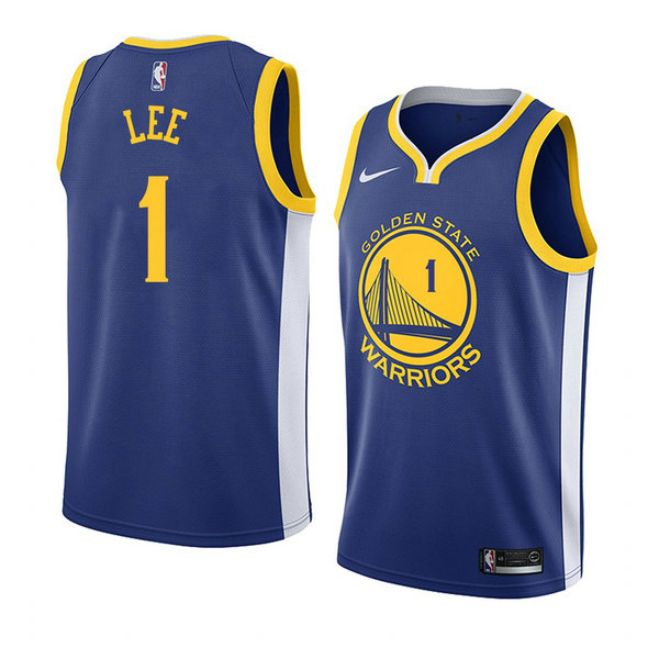 Camiseta baloncesto Damion Lee 1 Icon 2018 Azul Golden State Warriors Hombre