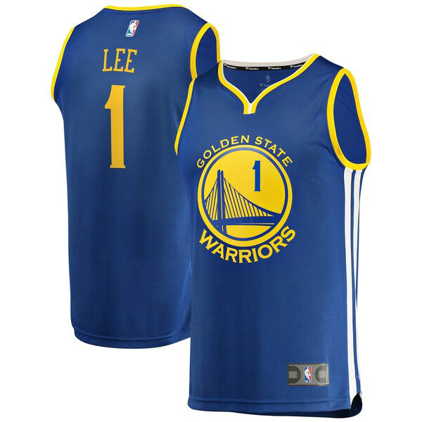 Camiseta baloncesto Damion Lee 1 Icon Edition Azul Golden State Warriors Hombre