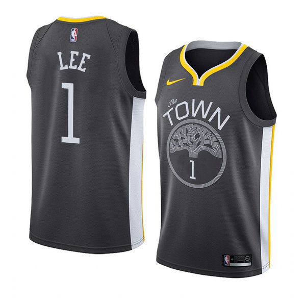 Camiseta baloncesto Damion Lee 1 Statement 2018 Negro Golden State Warriors Hombre