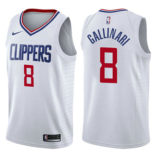 Camiseta baloncesto Danilo Gallinari 8 Association 2017-18 Blanco Los Angeles Clippers Hombre