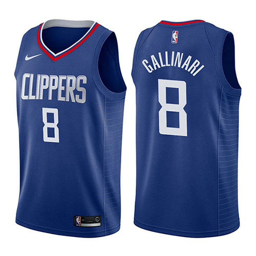 Camiseta baloncesto Danilo Gallinari 8 Icon 2017-18 Azul Los Angeles Clippers Hombre