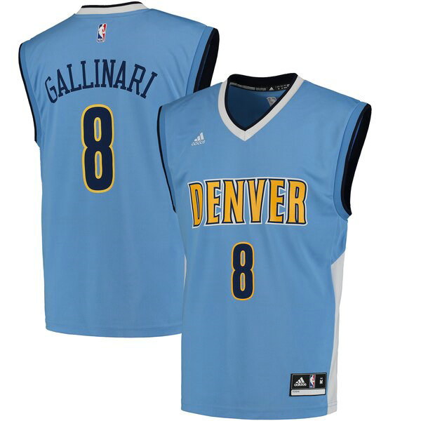 Camiseta baloncesto Danilo Gallinari 8 adidas Replica Azul Denver Nuggets Hombre