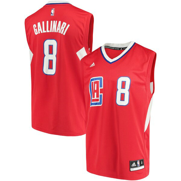 Camiseta baloncesto Danilo Gallinari 8 adidas Road Replica Rojo Los Angeles Clippers Hombre