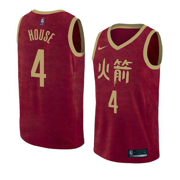 Camiseta baloncesto Danuel House 4 Ciudad 2018-19 Rojo Houston Rockets Hombre