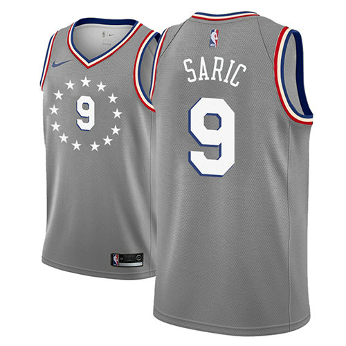 Camiseta baloncesto Dario Saric 9 Ciudad 2018-19 Gris Philadelphia 76ers Hombre