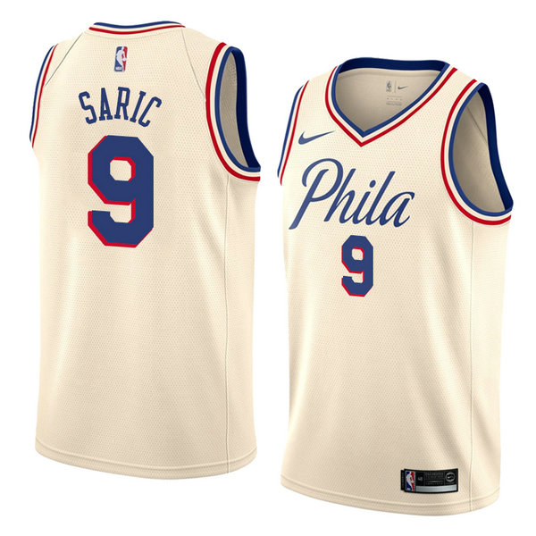 Camiseta baloncesto Dario Saric 9 Ciudad 2018 Crema Philadelphia 76ers Hombre