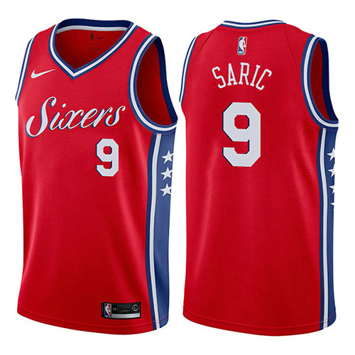 Camiseta baloncesto Dario Saric 9 Statement 2017-18 Rojo Philadelphia 76ers Hombre