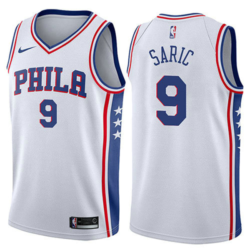Camiseta baloncesto Dario Saric 9 Swingman Association 2017-18 Blanco Philadelphia 76ers Hombre