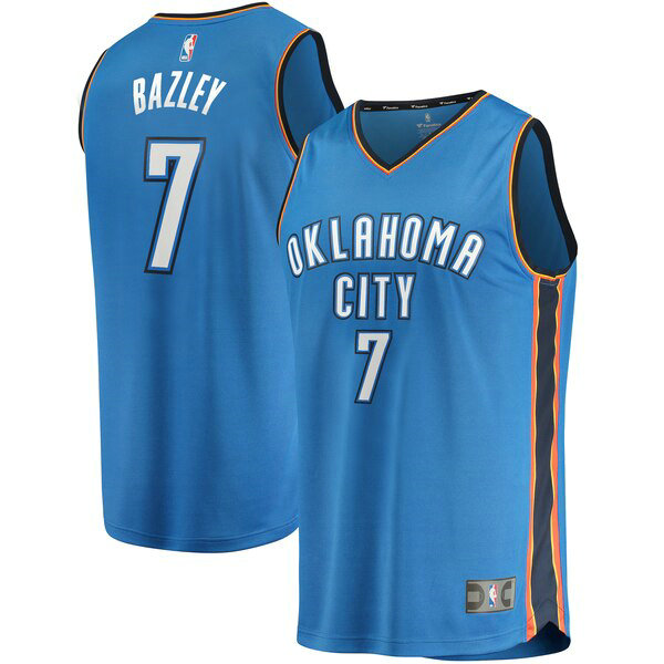 Camiseta baloncesto Darius Bazley 7 Icon Edition Azul Oklahoma City Thunder Hombre