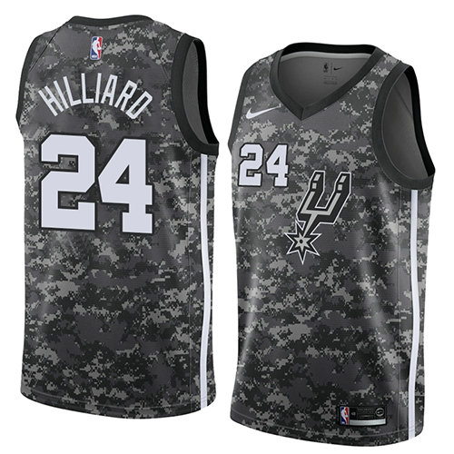 Camiseta baloncesto Darrun Hilliard 24 Ciudad 2018 Gris San Antonio Spurs Hombre