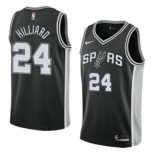 Camiseta baloncesto Darrun Hilliard 24 Icon 2018 Negro San Antonio Spurs Hombre