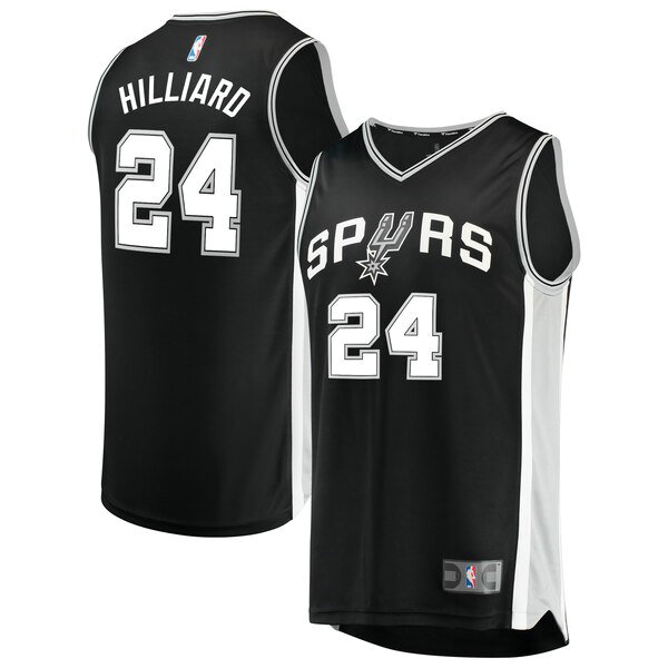 Camiseta baloncesto Darrun Hilliard 24 Icon Edition Negro San Antonio Spurs Hombre