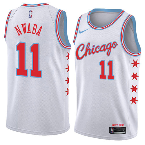 Camiseta baloncesto David Nwaba 11 Ciudad 2018 Blanco Chicago Bulls Hombre