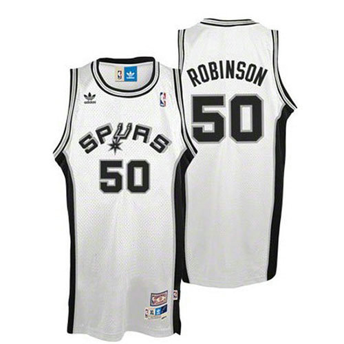 Camiseta baloncesto David Robinson 50 Retro Blanco San Antonio Spurs Hombre