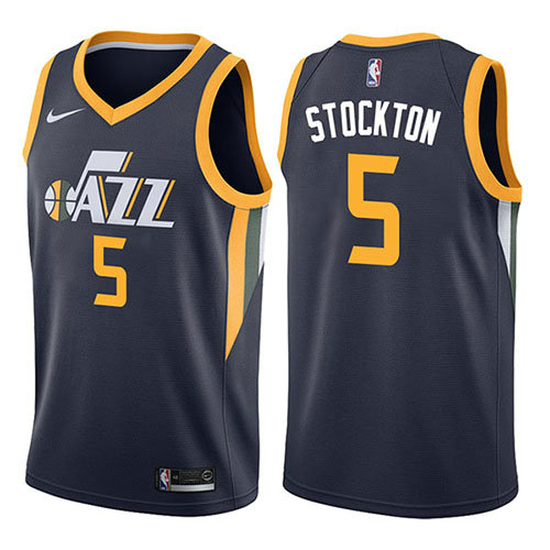 Camiseta baloncesto David Stockton 5 Icon 2017-18 Azul Utah Jazz Hombre