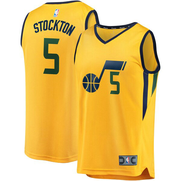Camiseta baloncesto David Stockton 5 Statement Edition Amarillo Utah Jazz Hombre