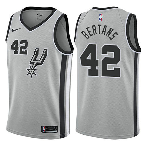 Camiseta baloncesto Davis Bertans 42 Statement 2017-18 Gris San Antonio Spurs Hombre