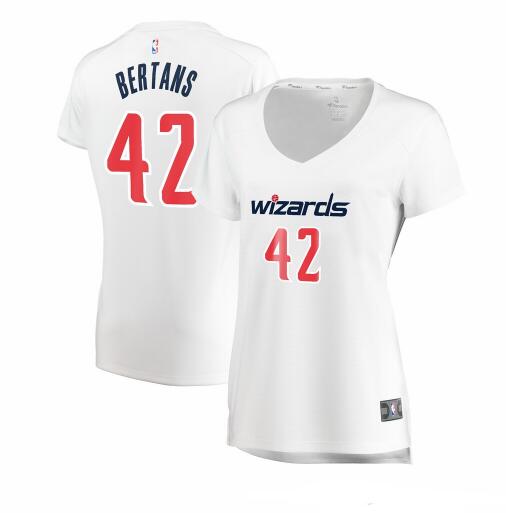 Camiseta baloncesto Davis Bertans 42 association edition Blanco Washington Wizards Mujer