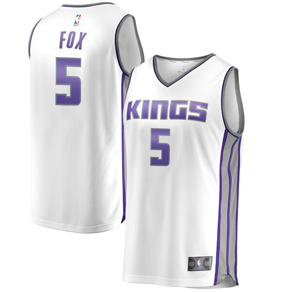 Camiseta baloncesto De'Aaron Fox 5 Association Edition Blanco Sacramento Kings Nino