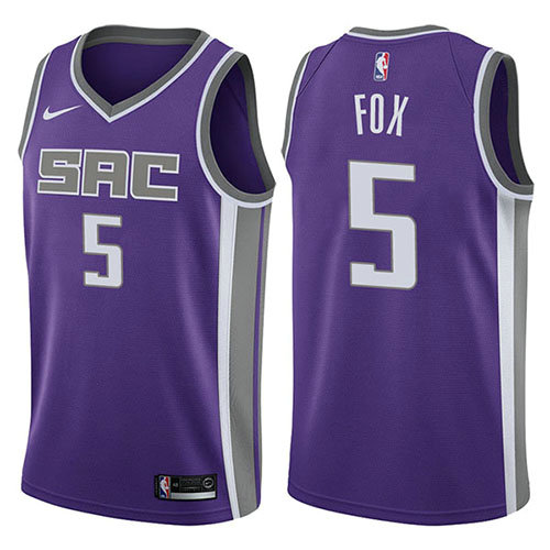 Camiseta baloncesto De'Aaron Fox 5 Icon 2017-18 P鐓pura Sacramento Kings Hombre