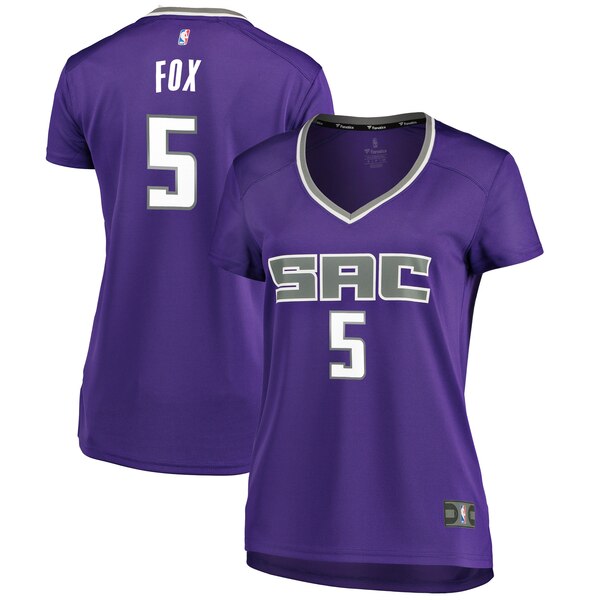 Camiseta baloncesto De'Aaron Fox 5 Réplica Púrpura Sacramento Kings Mujer