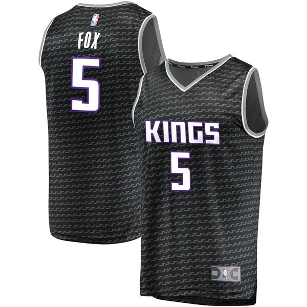 Camiseta baloncesto De'Aaron Fox 5 Statement Edition Negro Sacramento Kings Hombre