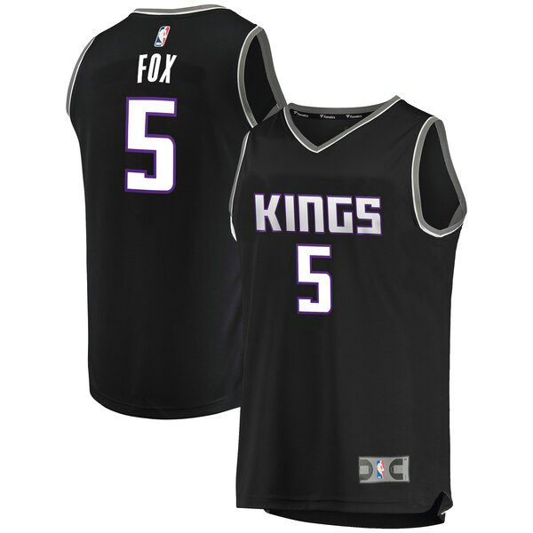 Camiseta baloncesto De'Aaron Fox 5 Statement Edition Negro Sacramento Kings Nino