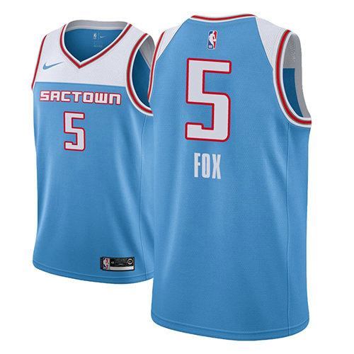 Camiseta baloncesto De'aaron Fox 5 Ciudad 2018-19 Azul Sacramento Kings Hombre