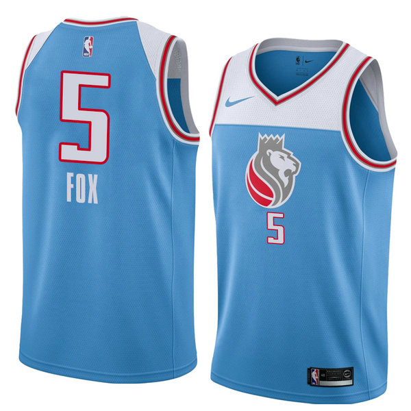 Camiseta baloncesto De'aaron Fox 5 Ciudad 2018 Azul Sacramento Kings Hombre