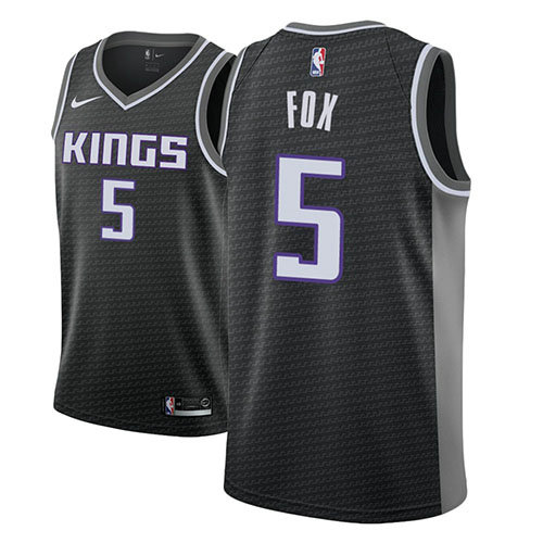 Camiseta baloncesto De'aaron Fox 5 Statement 2018-19 Negro Sacramento Kings Hombre