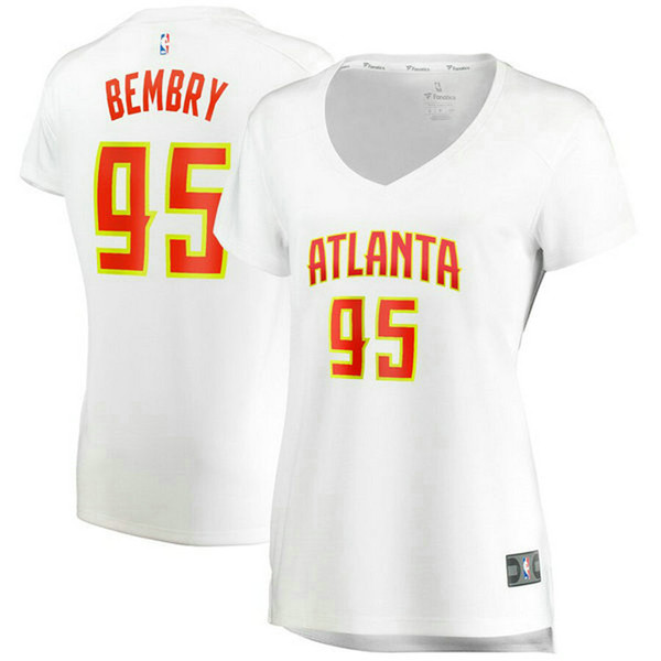 Camiseta baloncesto DeAndre' Bembry 95 association edition Blanco Atlanta Hawks Mujer