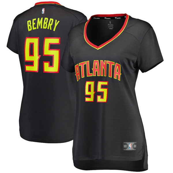 Camiseta baloncesto DeAndre' Bembry 95 icon edition Negro Atlanta Hawks Mujer