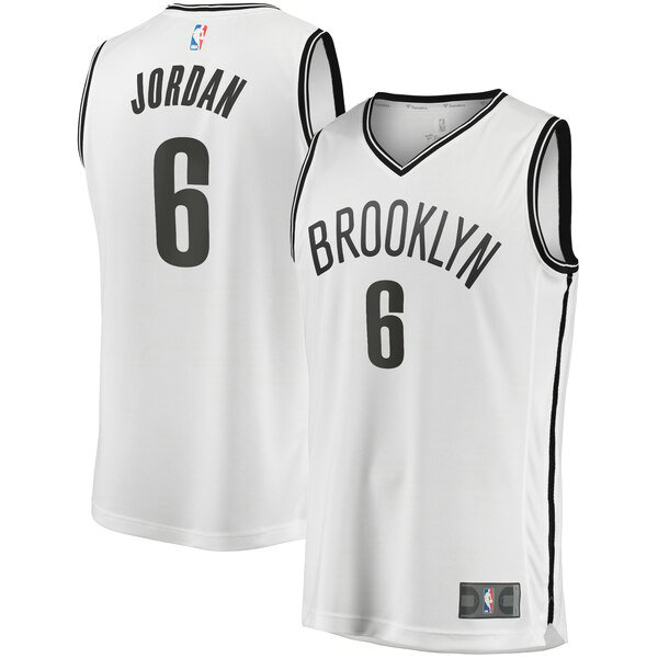 Camiseta baloncesto DeAndre Jordan 6 2019 Blanco Brooklyn Nets Hombre